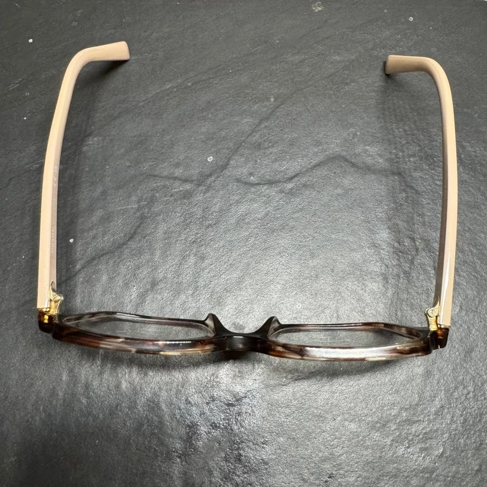 Y2K Style Prada‎ Havana Caramel Tortoise Beige Square Frames Italy w Case & Box